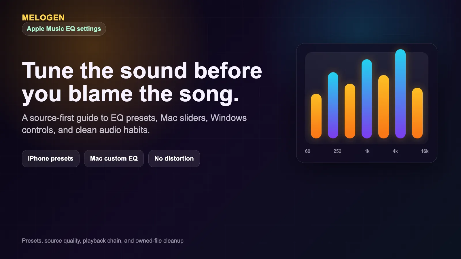 Apple Music EQ settings guide with equalizer bands and device presets