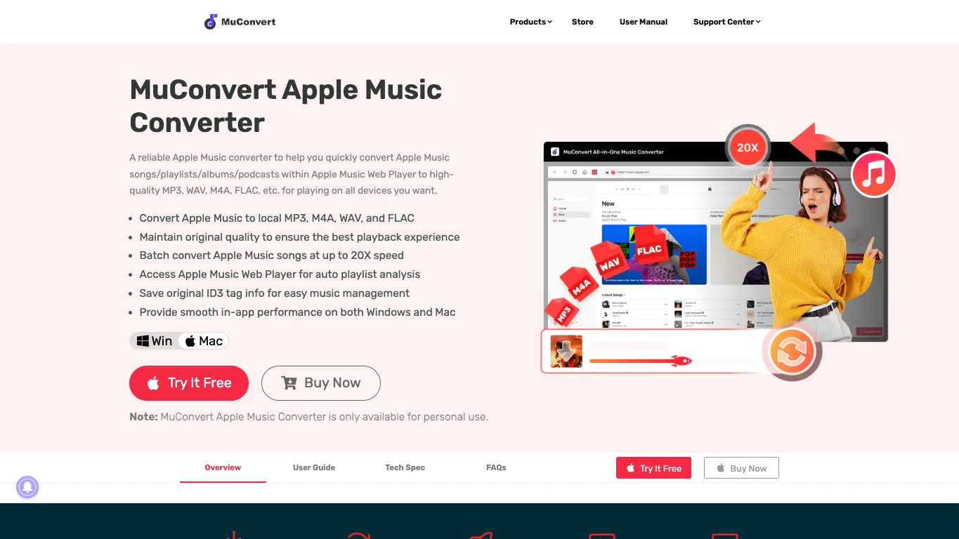 Página pública de MuConvert Apple Music Converter
