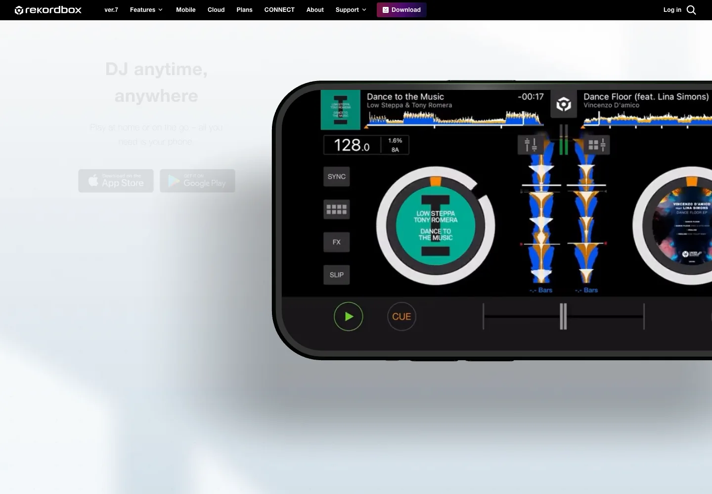 rekordbox mobile official page for mobile DJing and playlist preparation