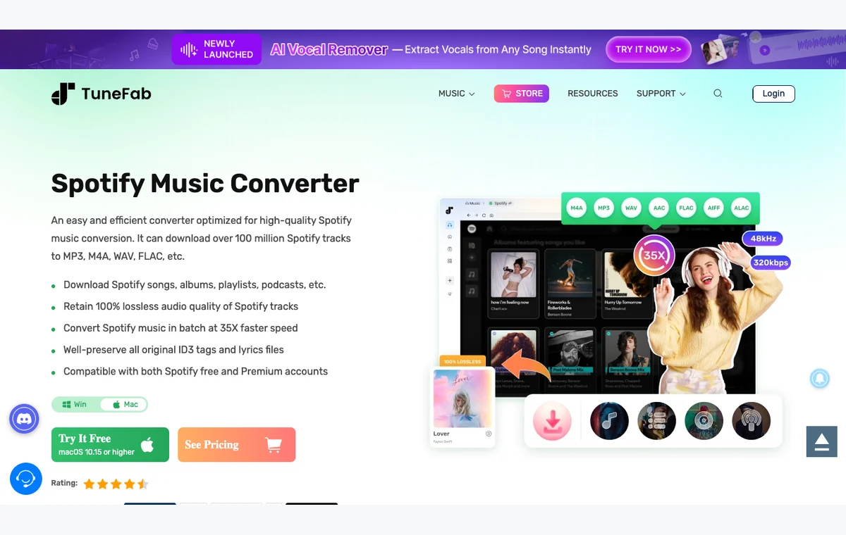 Página oficial de TuneFab Spotify Music Converter