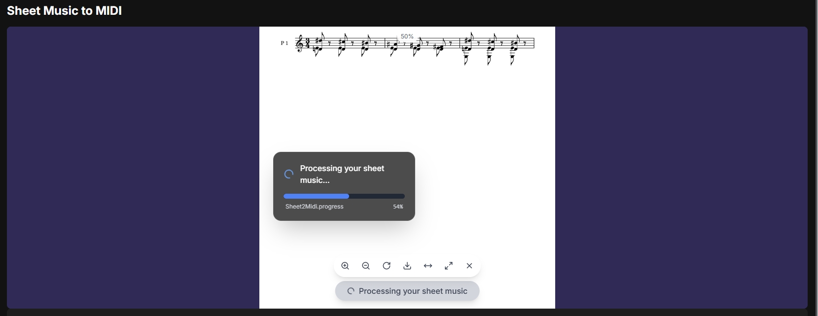 Melogen AI processing sheet music