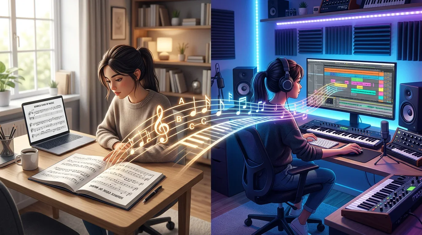 Illustration for from reading to creating: the modern bridge — I understand that for many of us—especially those who grew up making music on co