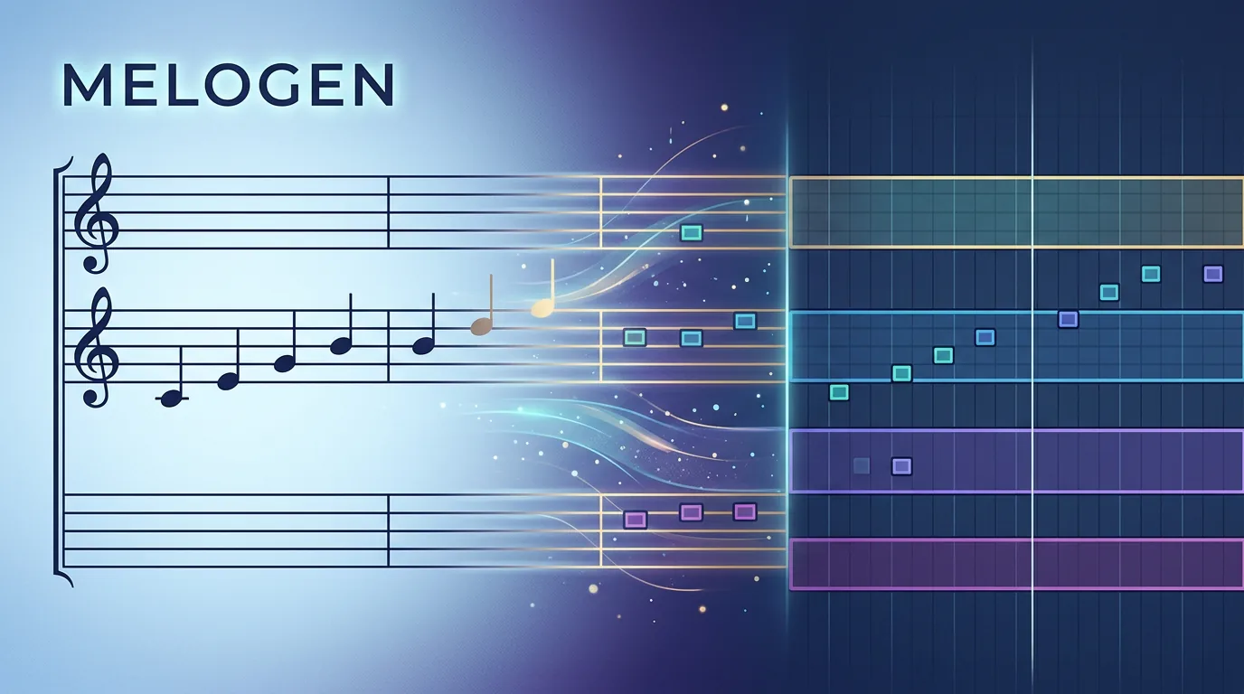 Five-line musical stave diagram connecting clef, pitch, rhythm, and MIDI output