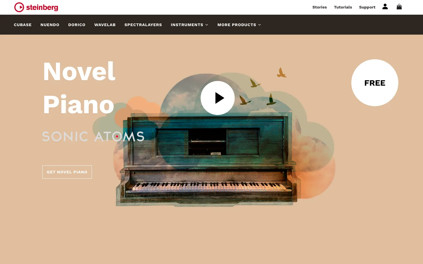 Steinberg Novel Piano official product page screenshot