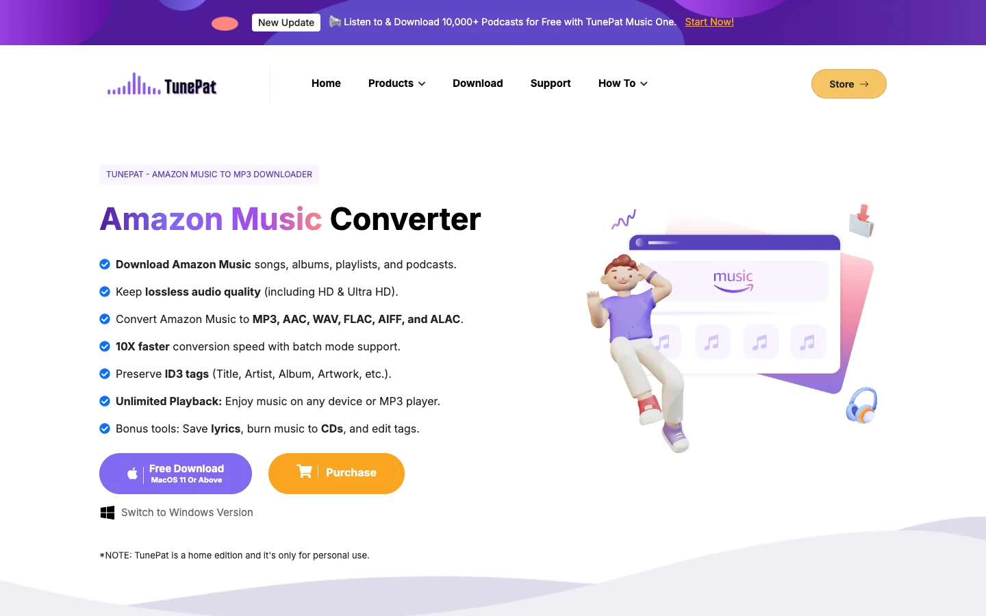 TunePat Amazon Music Converter official product page screenshot
